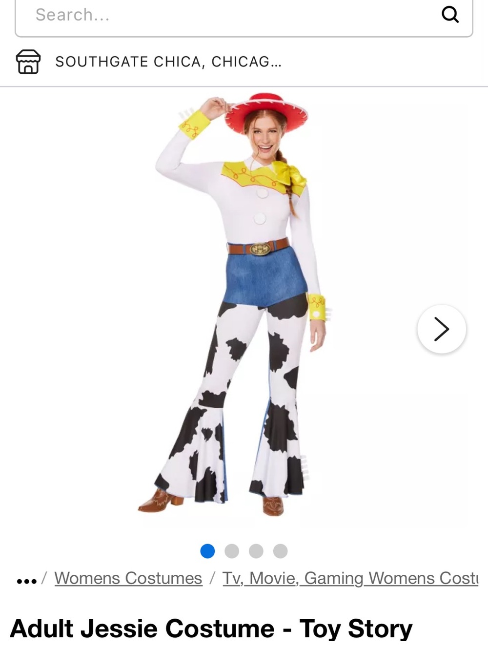 Disney White & Black Cow Print Flare Pants - Jessie Costume Style